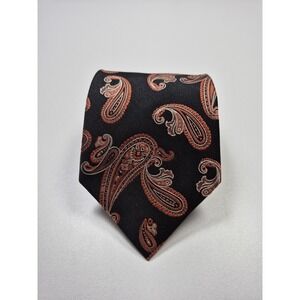 SETAZONE Tie Mens One Size Black Paisley 100% Silk Pointed Classic Necktie